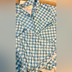 In my Sundays Blue Checker Pajama Short Set - Women’s Sleepwear